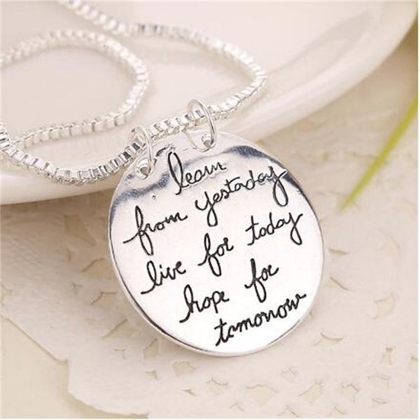 

yesterday live learn fashion jewelry new 2020 from today hope tomorrow letter pendant necklace gift for women 27duc