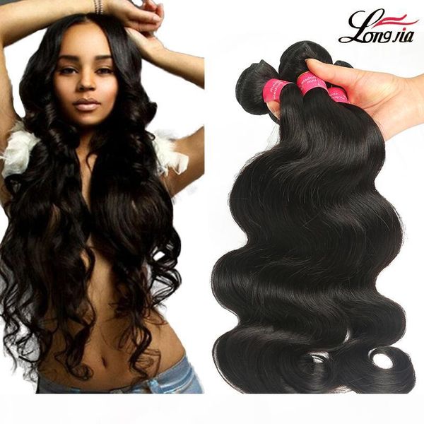 

charminqueen malaysian body wave hair unprocessed virgin malaysian body wave hair 3 4 bundles body wave virgin human hair extensions, Black