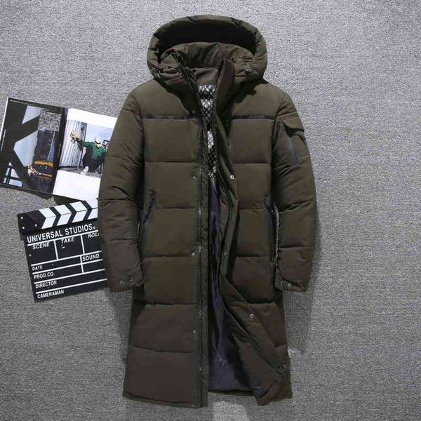 

White duck down hat, men's et, thick coat and warm raincoat, knee length coat, m-5xl, winter, new fashion, 80%, Black