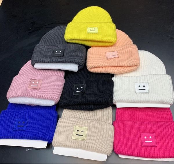 

улыбающиеся лица big brand solid color шерстяной hat дети осень и зима корейский all-matching зимняя мода утолщенные теплый вязаную шапочку, Blue;gray