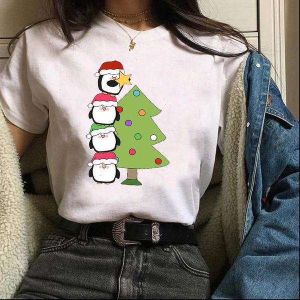 

women holiday cute animal funny cartoon merry christmas ladies graphic female womens tees lady t shirt t shirt t shirts, White