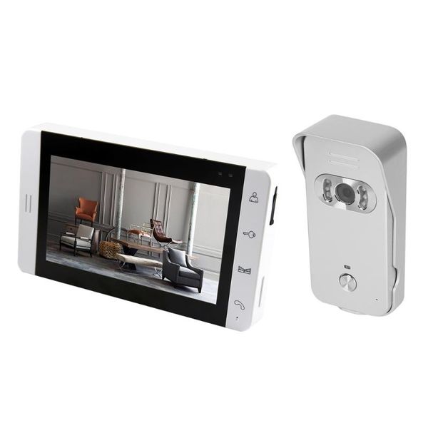 

видео-телефон двери 7-дюймовый жк-экран монитора дверной звонок кнопки касания видеодомофон monitor kit ик ночного видения камеры bell