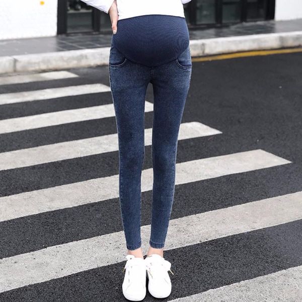 

maternity bottoms jeans for pregnant women pregnancy winter warm pants clothes nursing bdominal stretch trousers extended belt, White