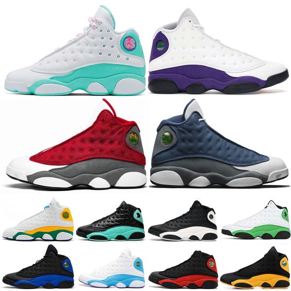 

jumpman 12 13 mens basketball shoes houndstooth utility royalty 12s dark powder blue 13s obsidian red flint bred men trainers sports sneaker, Black
