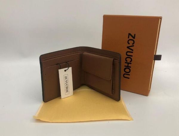 

mens leather wallet men 2019 coin wallet small clutches men's purse coin pouch short men wallet with box dust bag