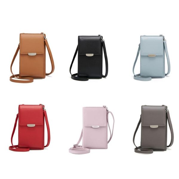 

women pu leather holder small cell phone crossbody shoulder bag purse wallet