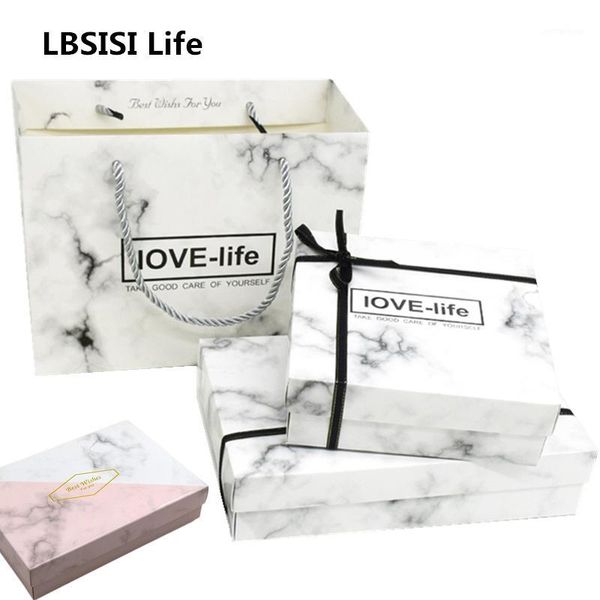 

gift wrap lbsisi life packaging bag paper box with handles marble hand bags favor dec love wish ribbon1