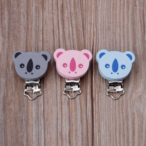 

pacifiers# 5pcs/lot baby teether toys wooden children pacifier holder clip infant cute animal koala nipple clasps for product1