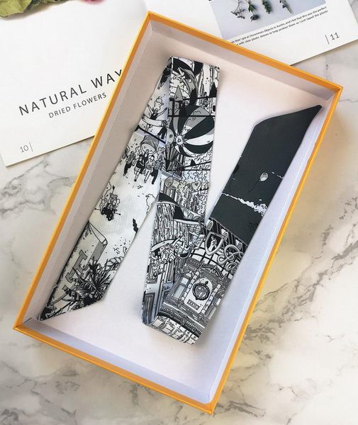 

narrow long scarf hand bag scarves women kerchief riband neckerchief bohemia flower printing polyester handle bag ribbon scarves & wraps, Blue;gray