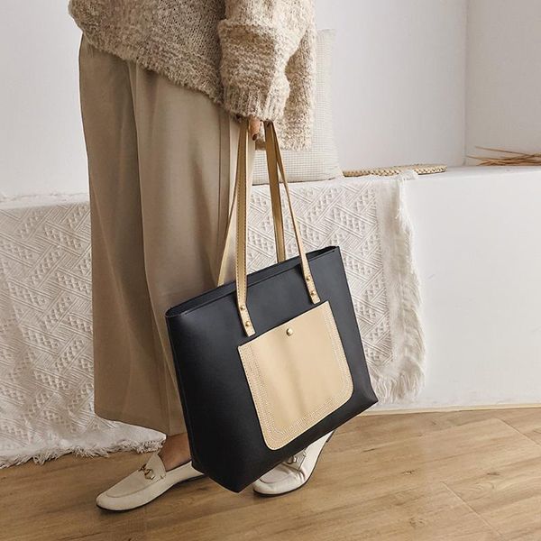 

fashion women's outdoor solid color large capacity leather handbag shoulder bag