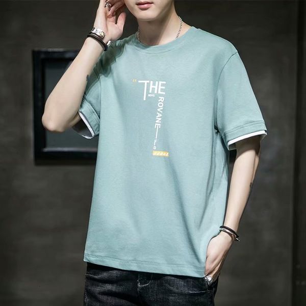 

2020 new summer short t-shirt student men's half sleeve fashion, White;black