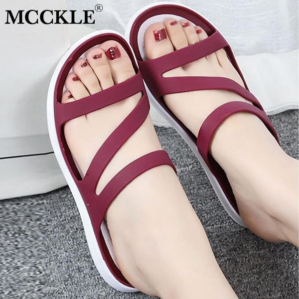 

mcckle women summer slip on paltform slippers ladies pvc indoor shoes woman casual beach light slipper female fashion flat shoe x1020, Black