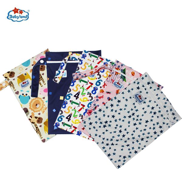 

promotion babyland 5pcs/set diaper multi function zipper 20x30cm nappy swimming suit bags waterproof 1016