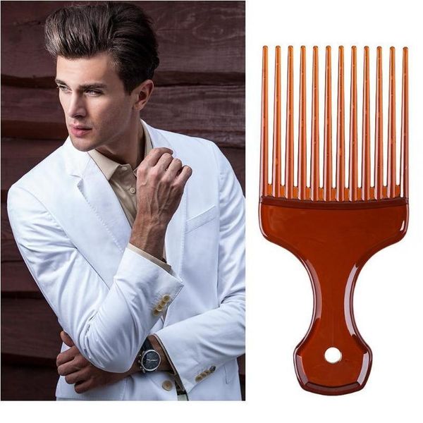

wide teeth afro hair fork comb hair style curly massage hairdressing comb brush hair styl sqcyie, Silver