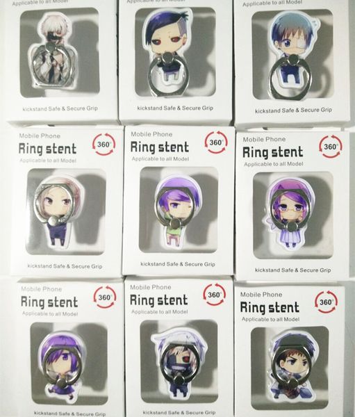 

9 шт / много аниме tokyo вурдалак finger мобильный телефон держателя подарок acrylic 360 градусов кольцо стент игрушки