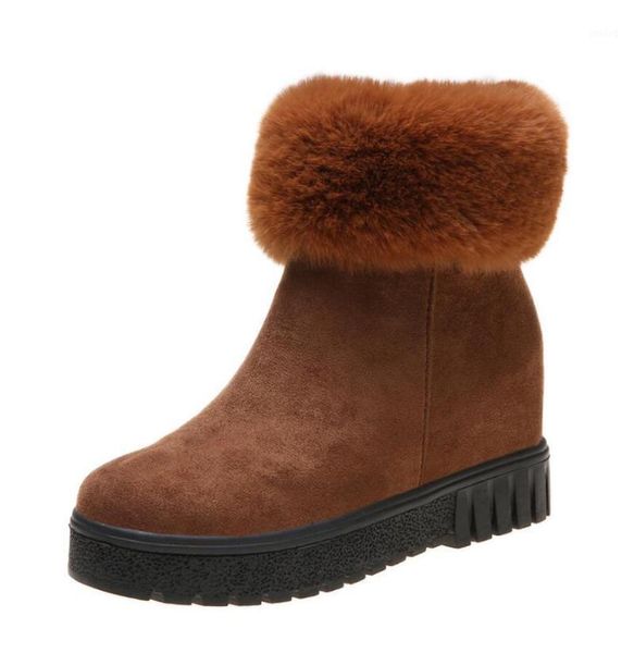 

women snow boots platform winter boots thick plush waterproof non-slip fashion women winter shoes warm fur botas mujer1, Black