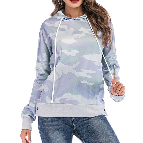 

plus size printed loose hooded drawstring pocket warm sweatshirts women fashion casual tie dye pullovers hoodie