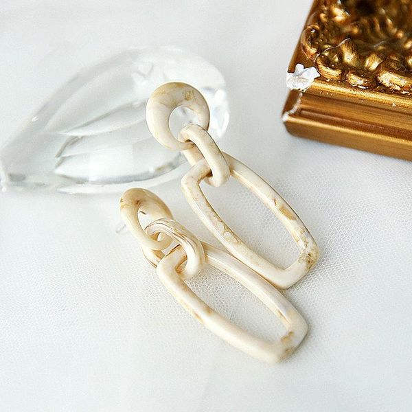 

stud ujbox japanese korean geometric resin earrings for women multicolor long statement factory wholesale e388, Golden;silver