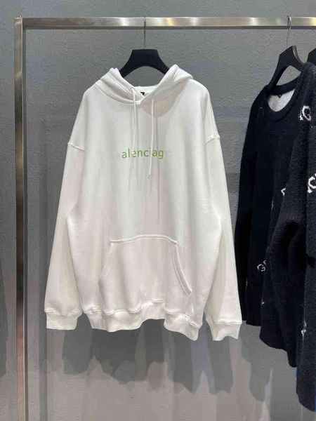 

Men's Hoodies & Sweatshirts High version Paris B fashion brand letter printing loose large men's and women's couple fleece Sw, Black