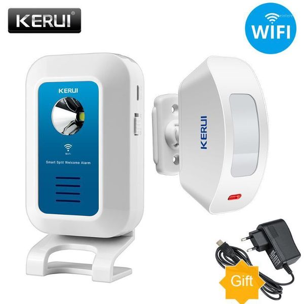

alarm systems kerui wireless system 32 tones welcome/doorbell/alarm/night light host and people flow statistic app control wifi doorbell1