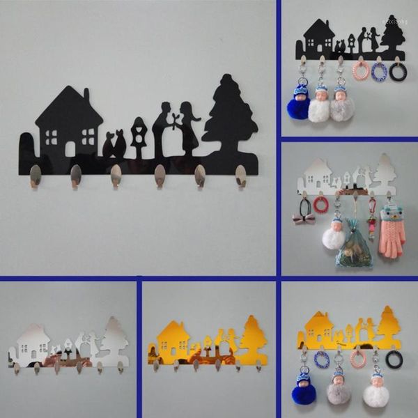 

hooks & rails durable acrylic house lover kitchen bathroom wall hanger organizer1
