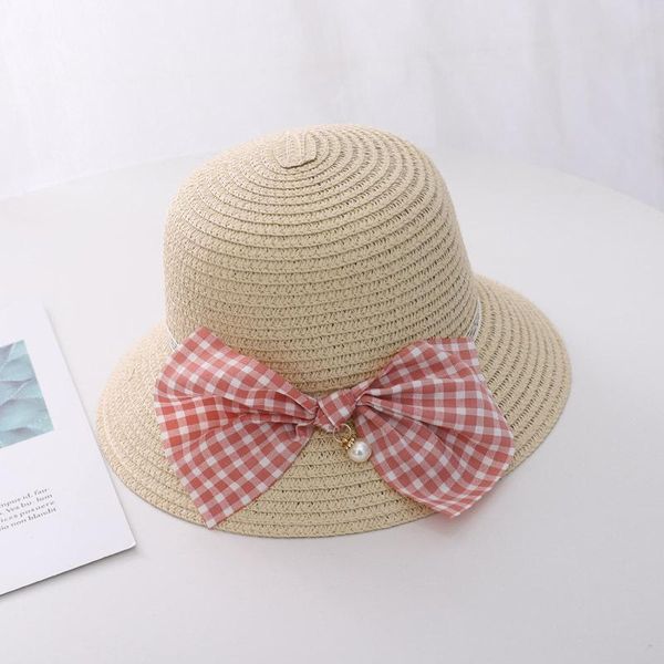 

2pcs summer kids straw hat with bags set outdoor sun hats for girls boys beach panama caps gorros wmtxxz, Black;white
