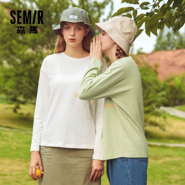 

long sleeve t-shirts women 2020 autumn new bottoming tshirt letter printed o neck cotton t shirt woman loose clothing