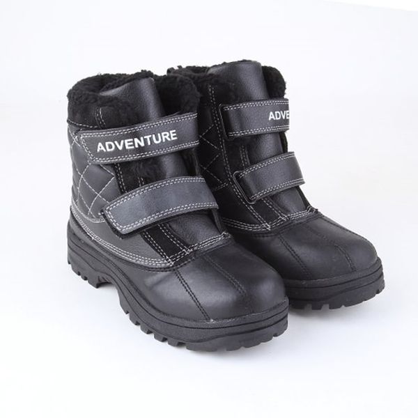 

snow for 1 price boy 2 boots pairs children winter shoes anti-slip waterproof warm plush fleece 3m rubber european size, Black;grey