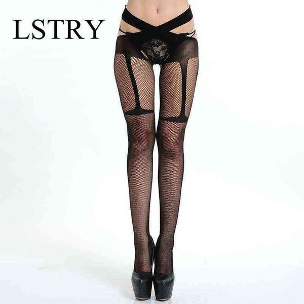

nxy lingerie women stripe elastic stockings transparent black fishnet lstry erotic open crotch stockings1217, Red;black
