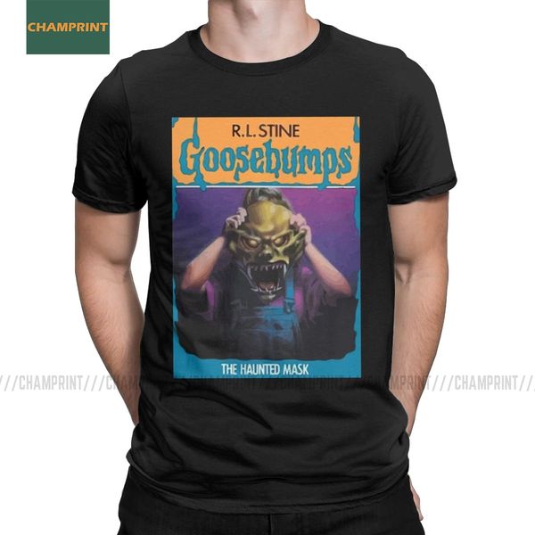 

sport the haunted mask goosebumps t-shirt for men halloween monster movie comic crazy pure cotton tees short sleeve t shirts