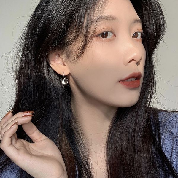 

korean xiaoqingxin net red egg earrings female student super immortal temperament forest department hollow out small flo, Silver