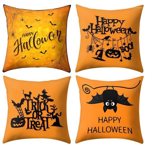 

4pcs pillow cover sets halloween print pillow case polyester sofa car cushion cover home decor pillowcover decorations case 9171