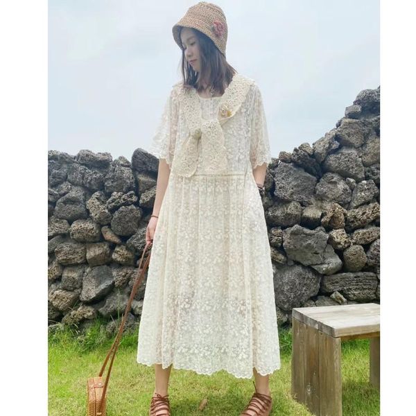 

casual dresses lamtrip embroidery long sleeve lace dress, Black;gray