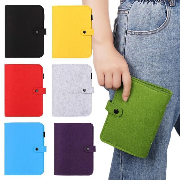 

portable a5 a6 notebook paper planner inner page ring deskpaper holder felt shell cloth fabric notebook cover accessory1, Purple;pink