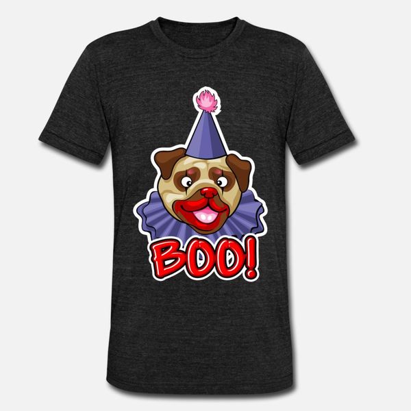 

clown pug halloween joker makeup cute brown pug dark t shirt crewneck hiphop sportswear tracksuit hoodie sweatshirt