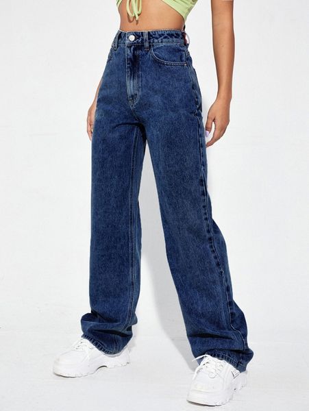 

high waist wide leg jeans j3gl#, Blue
