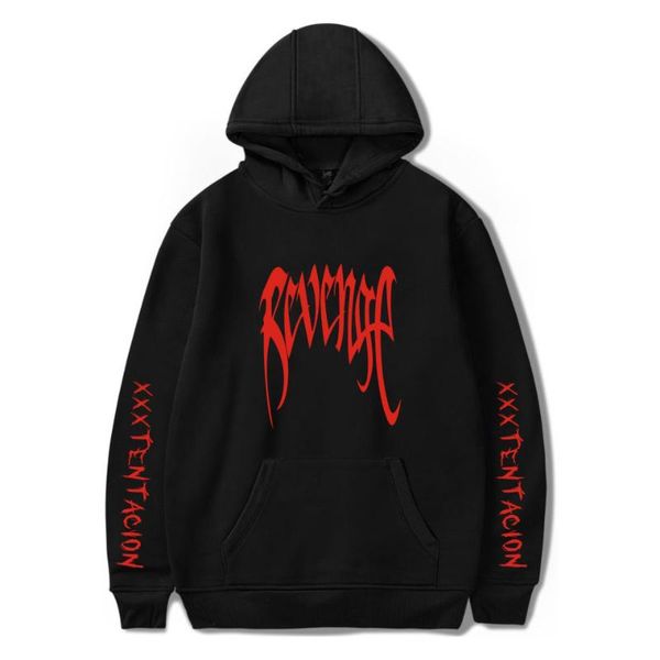 

revenge xxxtentacion hoodie sweatshirt men women casual pullover streetwear sudadera hombre harajuku male hood crewneck hoodies, Black