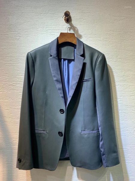 

2021 new ladies fashion long sleeve lapel patch leather blazer 09071, Black