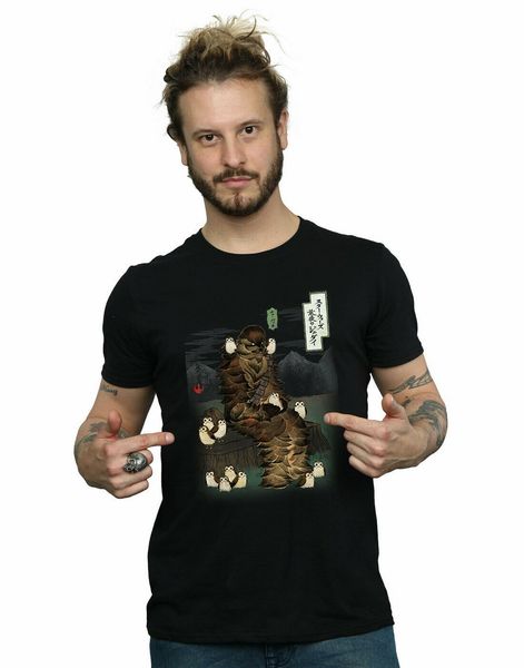 

men's the last jedi japanese chewbacca porgs new funny hoodie designers t shirts sweatshirt