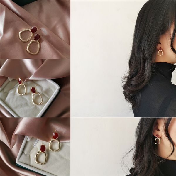 

tezl fashion stamps wedding party med br jewelry brand earrings luxury designer bronze engagement women for lovers gift have lady clip on, Golden