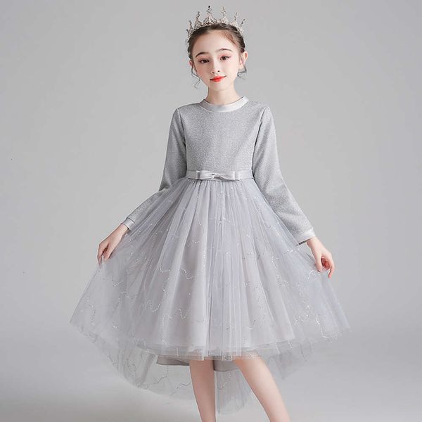 

show children's tailed long sve drs girls, Red;yellow