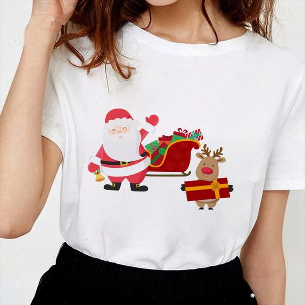 

new arrival tshirts women cute christmas female tshirt fashion casual harajuku streetwear short sleeve vogue t shirt tumblr, White