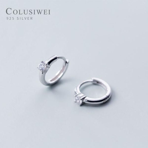 

colusiwei authentic silver mini hoop earrings for women 925 sterling silver dazzling cz small ear hoops fine jewelry 2021 new, Golden;silver