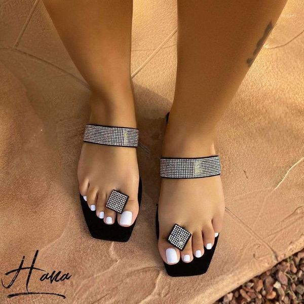 

sandals factory direct flip flop 2021 women fashion wild women's shoes sandals, rivets bright color flat bottom ladies slippers1, Black