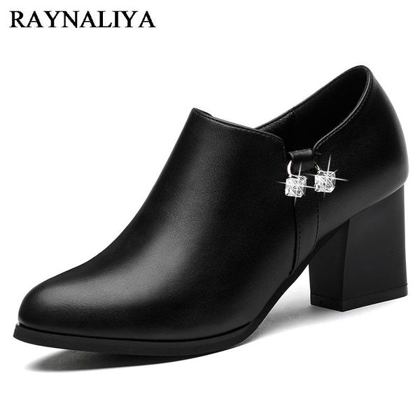 

plus size 2021 spring autumn new arrive women pumps fashion rhinestone high heels shoes elegant lady wedding shoes i0071, Black