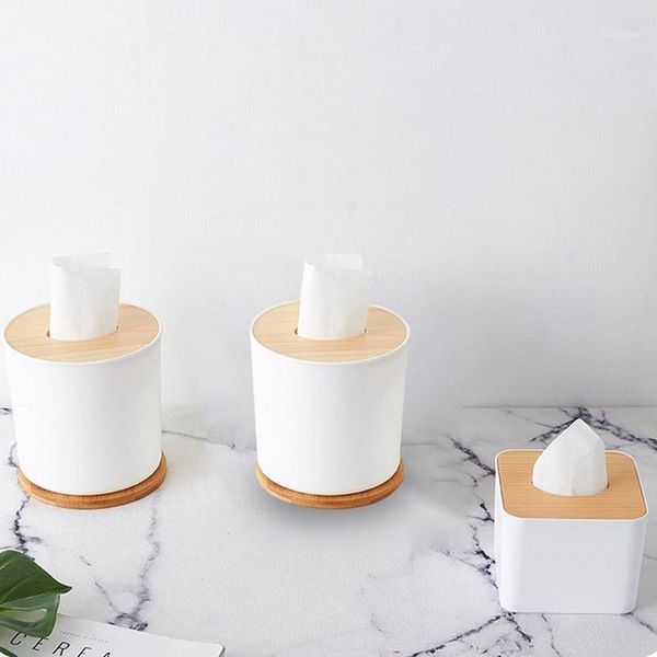 

solid wood napkin holder square shape wooden plastic tissue box case home kitchen paper holdler storage box accessories1
