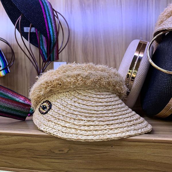 

summer sunshade, hollow korean hair hoop, straw hat, cover face and sunscreen, Blue;gray