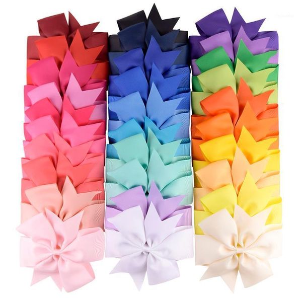 

hair accessories 30 pcs/lot candy colorful grosgrain ribbon bows with clips handmade band for girls headwear accessories1, Slivery;white
