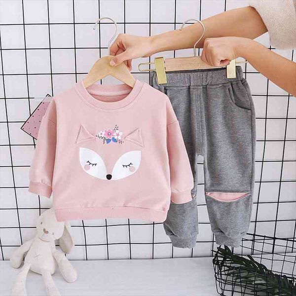 

2pcs set kids clothes girls baby long sleeve long pants outfits baby girl spring autumn clothes two pieces sets, White