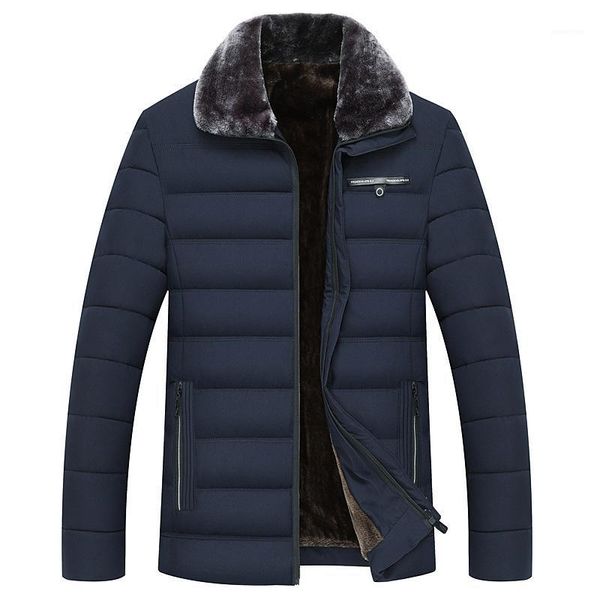 

nice tide style winter men's warm coat thick fleece fashion long jackets mens brand clothing male overcoat fur collar1, Black